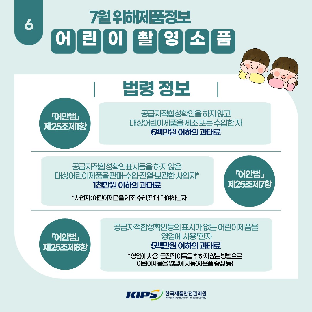 어린이 촬영소품 위해제품정보